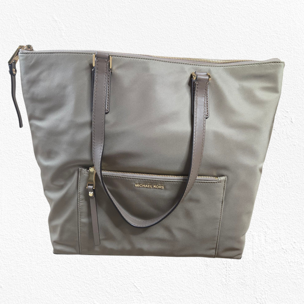 Michael Kors Ariana Tote Dusk Sage Green Nylon Travel Shoulder Designer Purse - Picture 4 of 16